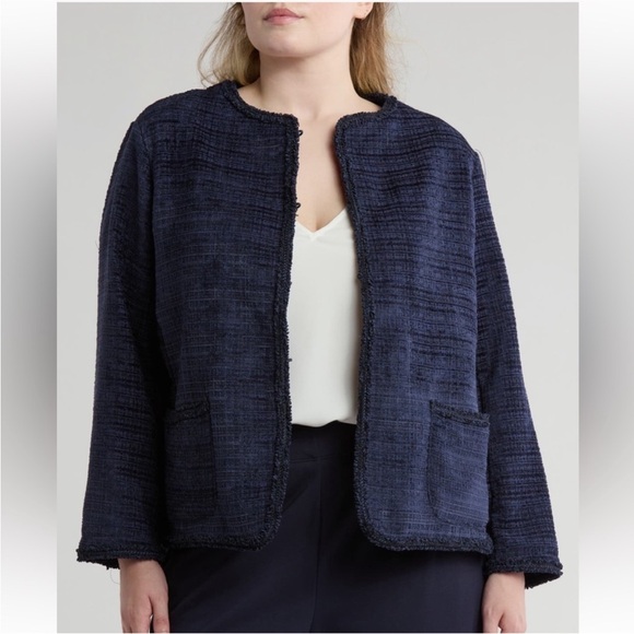 Max Studio Jackets & Blazers - Max Studio London Navy Tweed Textured Blazer